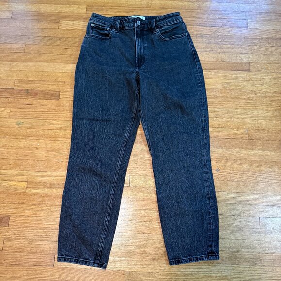 Abercrombie & Fitch The Mom High Rise Jeans | Curve Love | Gray/Black | Size 28 - Picture 5 of 7